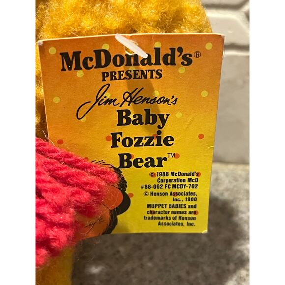 Vintage McDonalds Baby Fozzie Bear plush- NWT - Picture 2 of 3